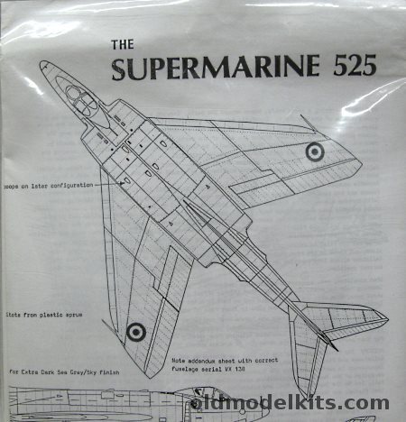 Maintrack 1/72 Supermarine 525 - (Late Scimitar Prototype) - Bagged, PX-025 plastic model kit
